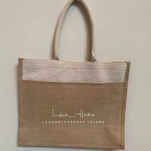 India Hicks Ambassador Only Burlap Tote NEW